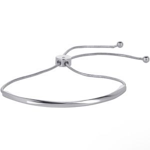 Silver Adjustable Slider Bracelets for Women - White Gold